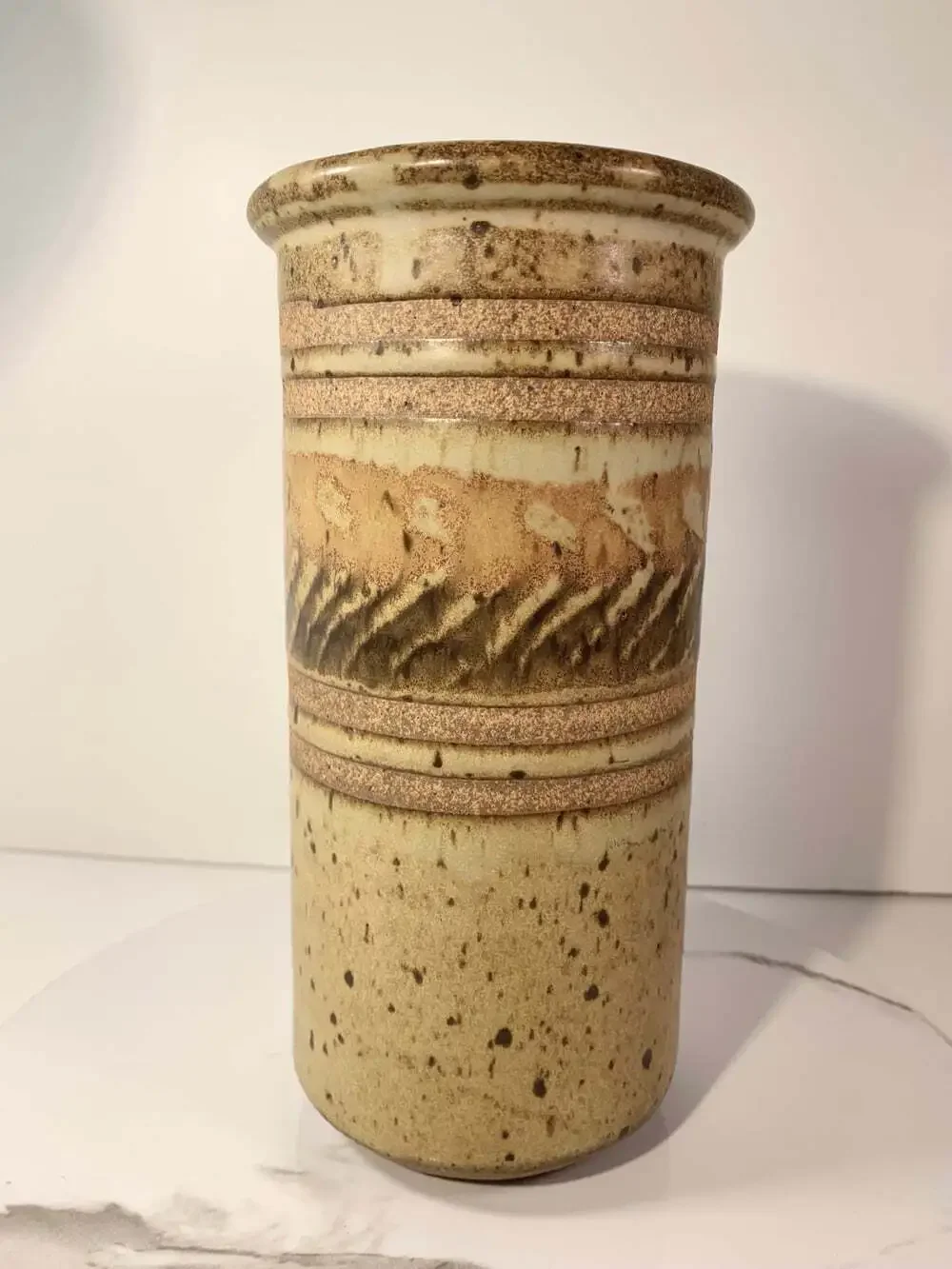 Artist Signed Pottery Vase Earth Tones beautiful